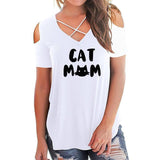 Tee Shirt Chat: Cat Mom design pour femme - Blanc / XXL - 