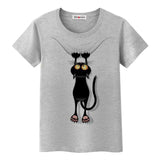 Tee shirt chat délirant image 3D femme - Gris / S - T-shirt