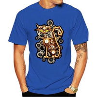 Tee shirt chat étrange homme - Bleu ciel / XL - T-shirt