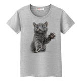 Tee shirt chat humoristique femme - Gris / S - T-shirt