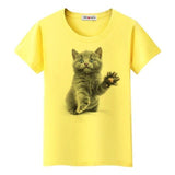 Tee shirt chat humoristique femme - Jaune / S - T-shirt