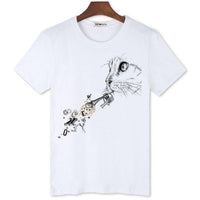 Tee shirt chat trompette - Blanc / S - T-shirt
