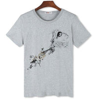 Tee shirt chat trompette - Gris / S - T-shirt