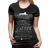 Tee shirt Mère des Chats Mother of Cats pour femme - Noir / 