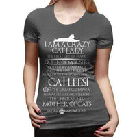 Tee shirt Mère des Chats Mother of Cats pour femme - Gris 
