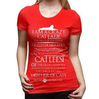 Tee shirt Mère des Chats Mother of Cats pour femme - Rouge /