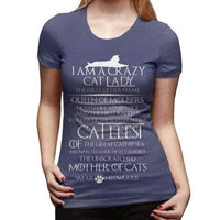 Tee shirt Mère des Chats Mother of Cats pour femme - Bleu 