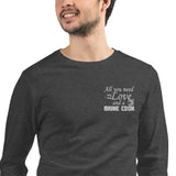 T-shirt à Manches Longues Love & Maine Coon - Gris Foncé 
