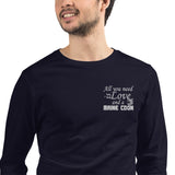 T-shirt à Manches Longues Love & Maine Coon - Bleu Marine / 