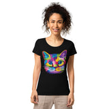 T-shirt bio Chat multicolore - Hauts
