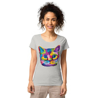 T-shirt éco-responsable chat multicolore - Pure grey / S - 
